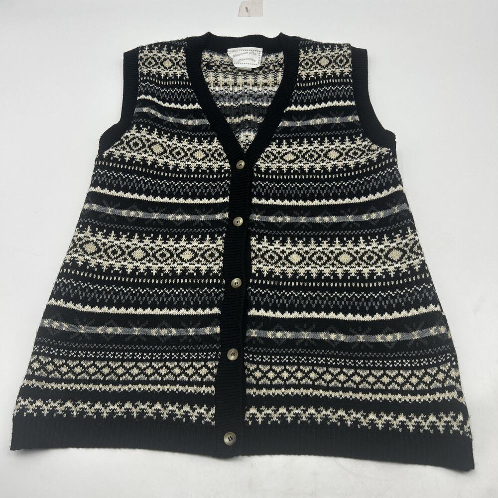 VTG Precious as Diamonds Sweater VEST CARDIGAN 90s Knit Men’s Size L Made USA